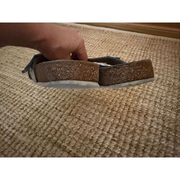 Birkenstock Silver Cross Strap Sandals 39 Women Comfort Cork Footbed Germany - Picture 4 of 7